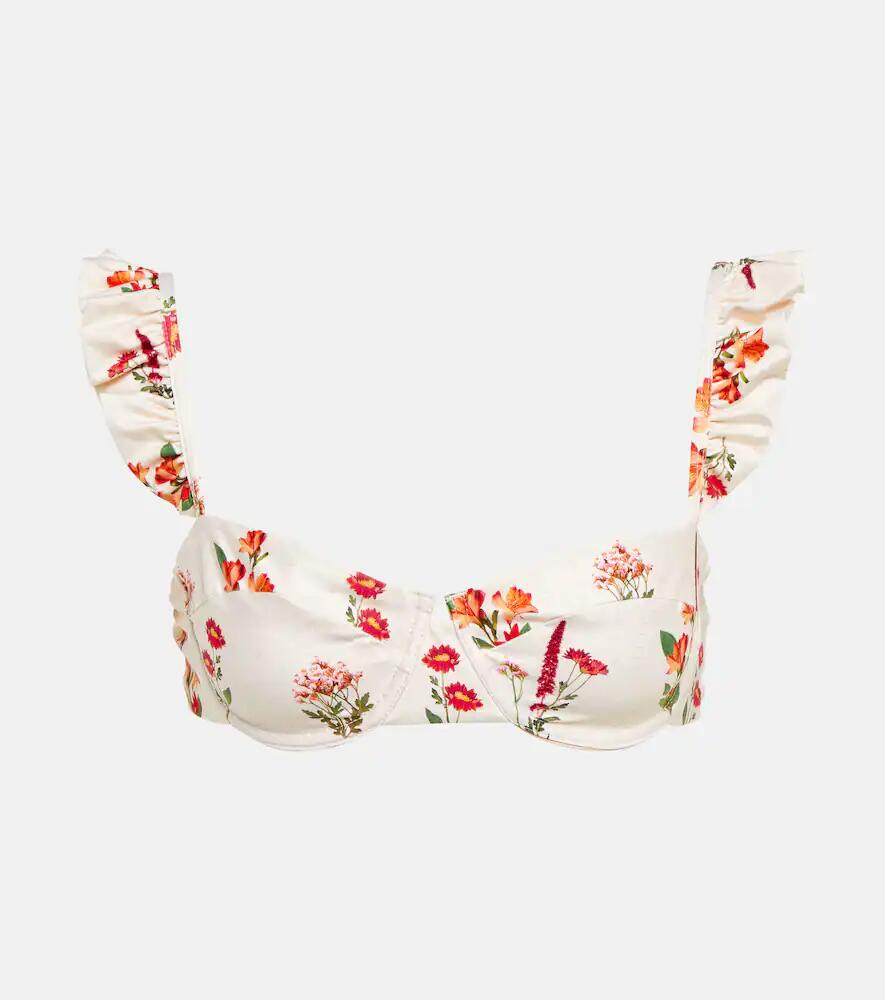 Agua by Agua Bendita Kiwi Oasis floral bikini top Cover