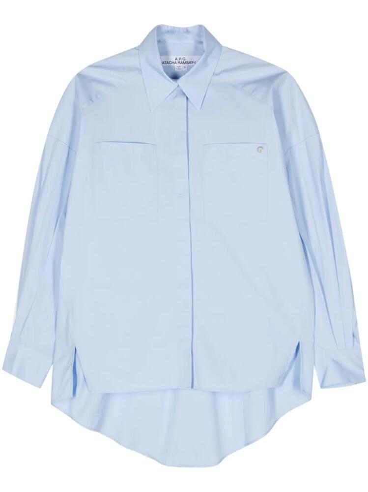 A.P.C. high-low hem poplin shirt - Blue Cover