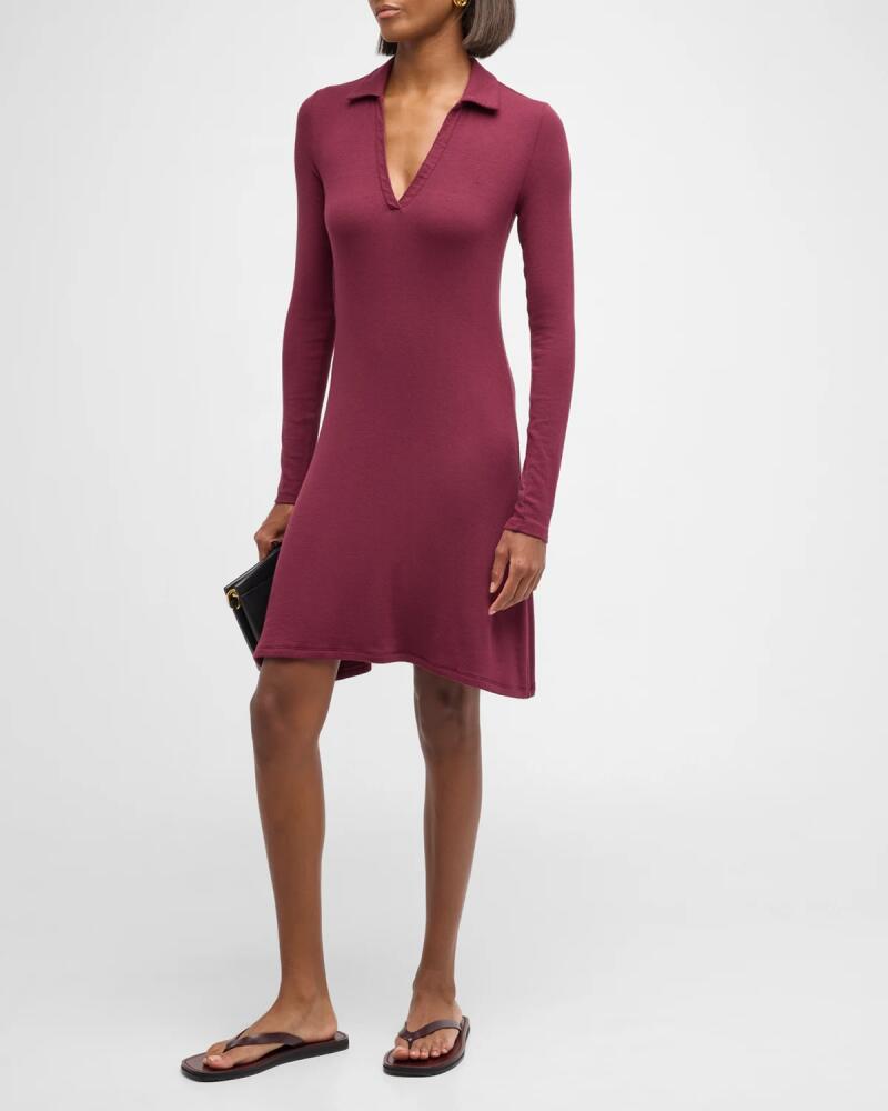 ATM Anthony Thomas Melillo Modal Rib Split-Neck Dress Cover