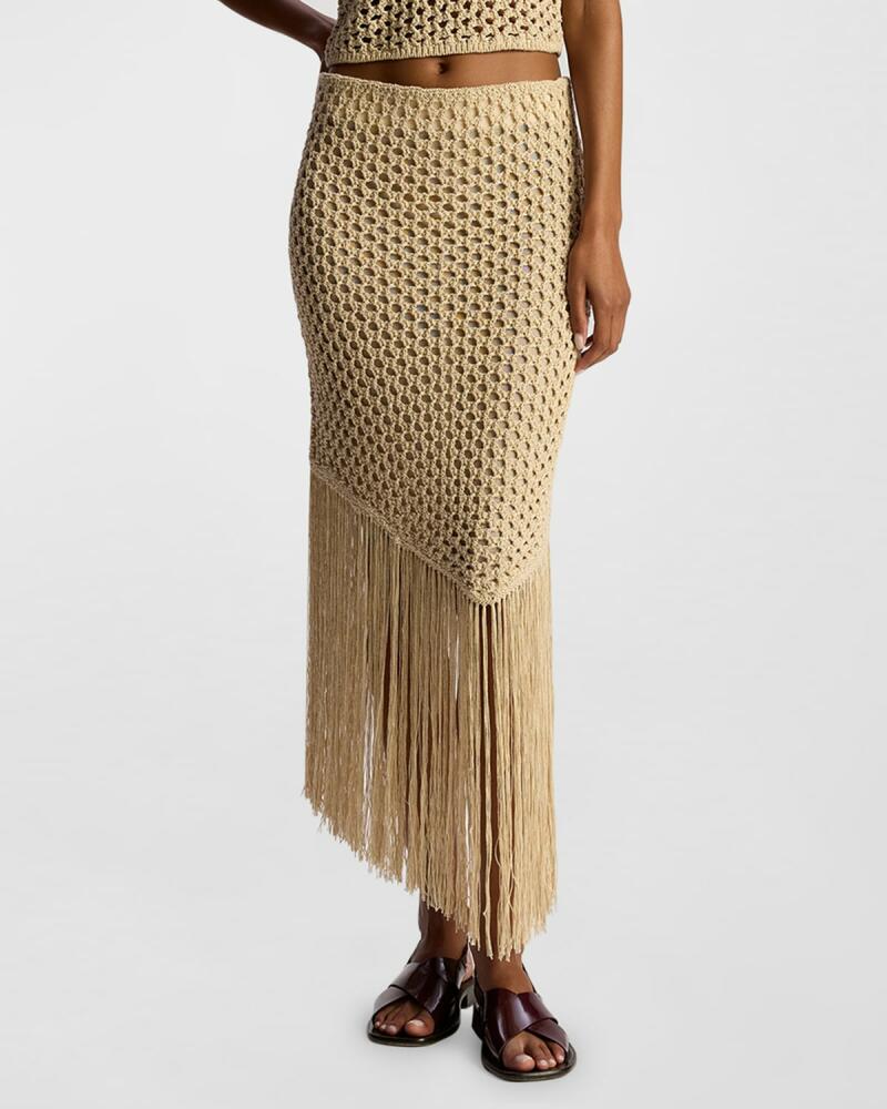 A.L.C. Leona Knit Fringe Midi Skirt Cover