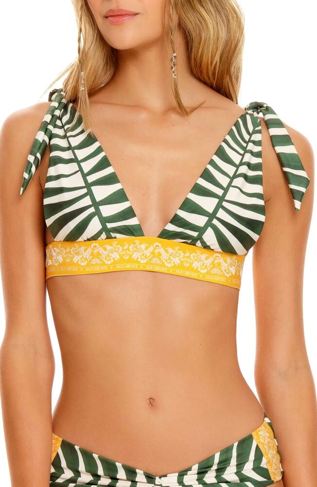 Agua Bendita Laurie Tout Tie Strap Bikini Top in Green Cover