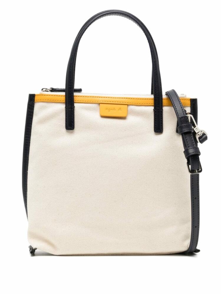 agnès b. two-way canvas tote bag - Neutrals Cover