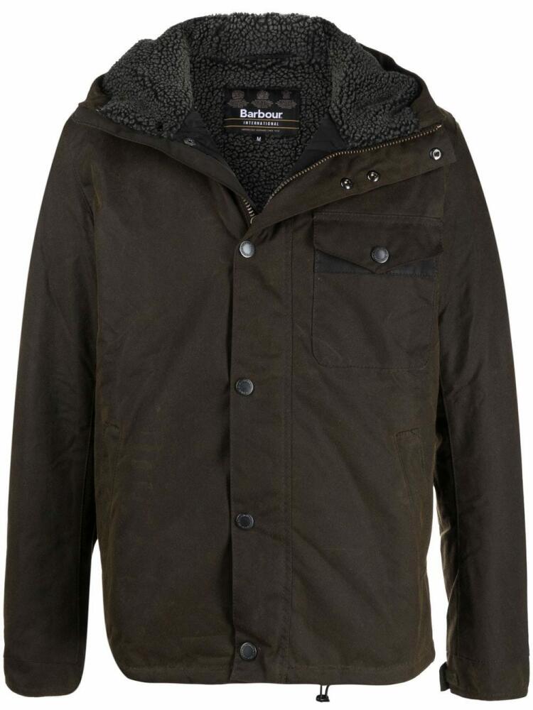 Barbour International hooded button-down jacket - Green Cover