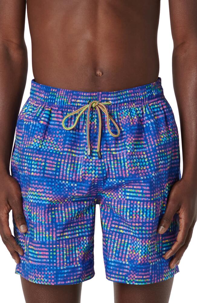 Bugatchi Print Swim Trunks in Night Blue Cover