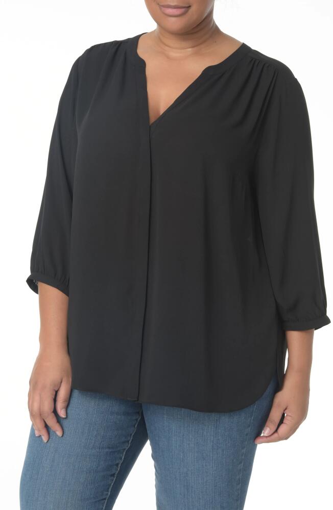 NYDJ Semisheer Pintuck Blouse in Black Cover