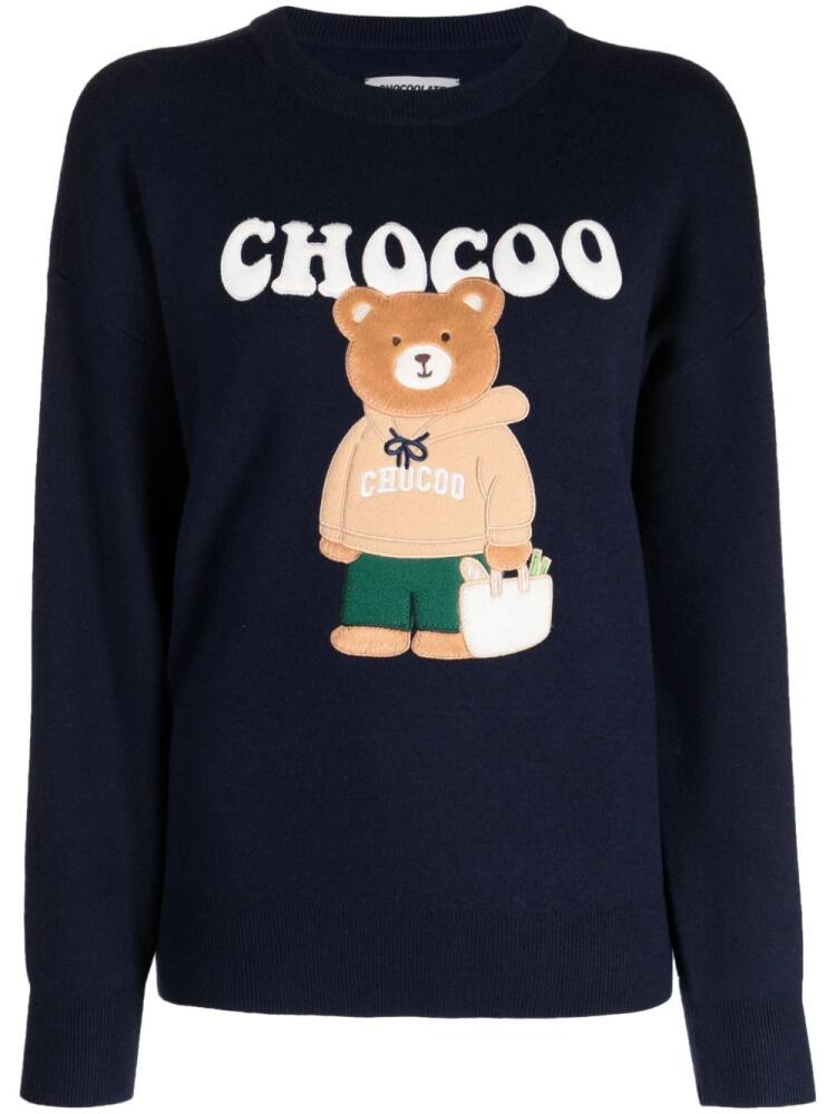 CHOCOOLATE Teddy Bear-motif jumper - Blue Cover