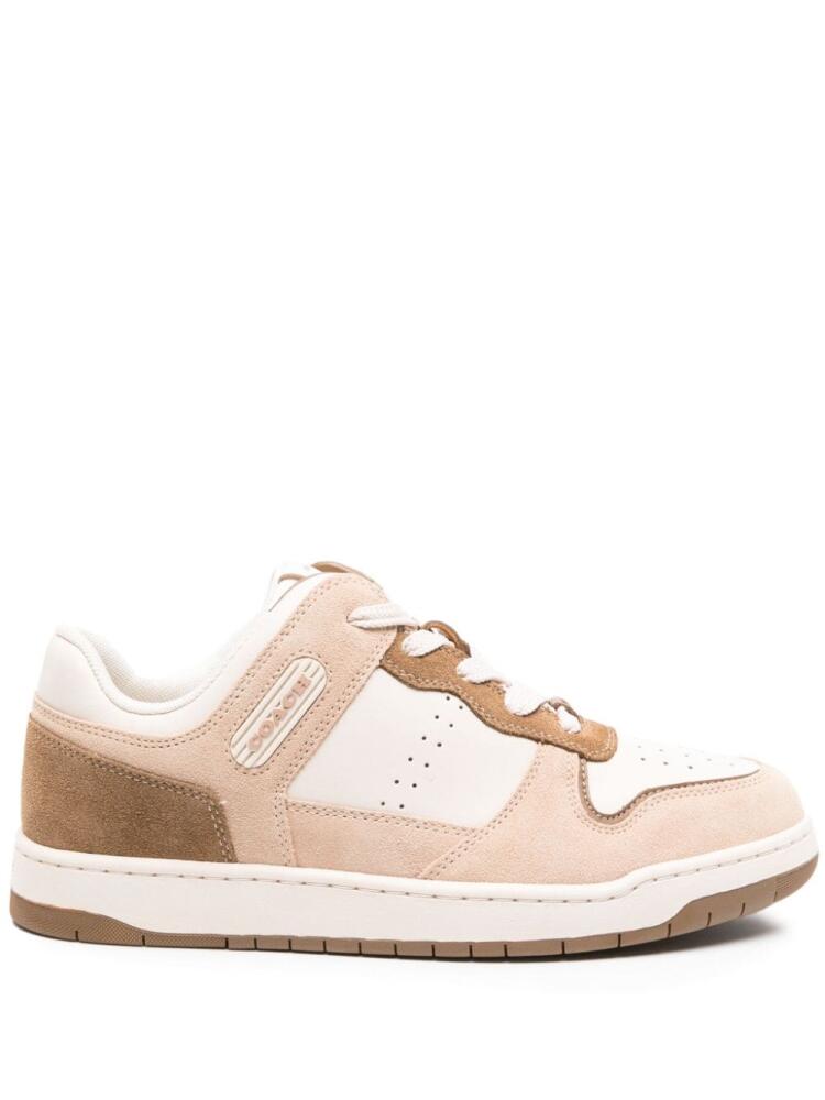 Coach panelled suede leather sneakers - Neutrals Cover