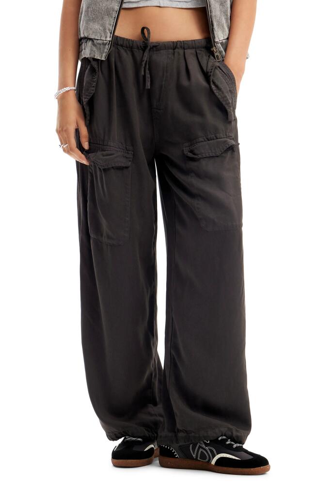 Desigual Wide Leg Cargo Trousers in Black Cover