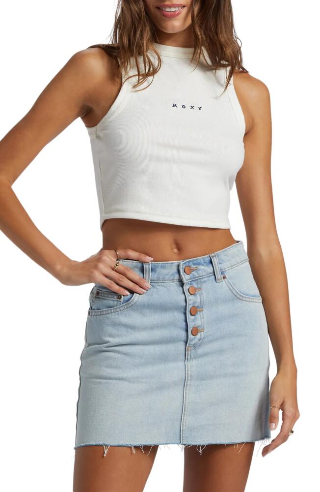 Roxy Roxify Sleeveless Rib Crop Top in Egret Cover