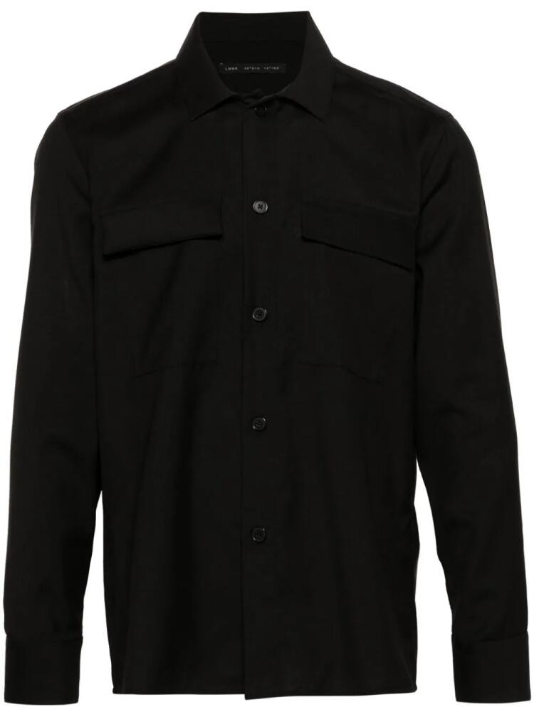 Low Brand patch-pocket virgin-wool shirt - Black Cover