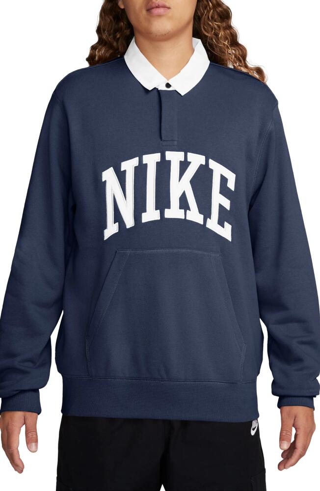 Nike Club Rugby Logo Graphic Sweatshirt in Midnight Navy/White Cover