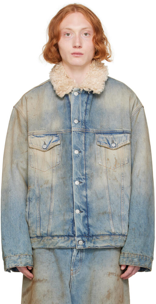 Acne Studios Blue Insulated Denim Jacket Cover