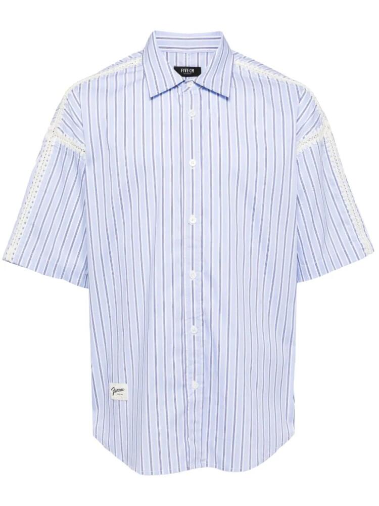 FIVE CM embroidered-detail striped shirt - Blue Cover