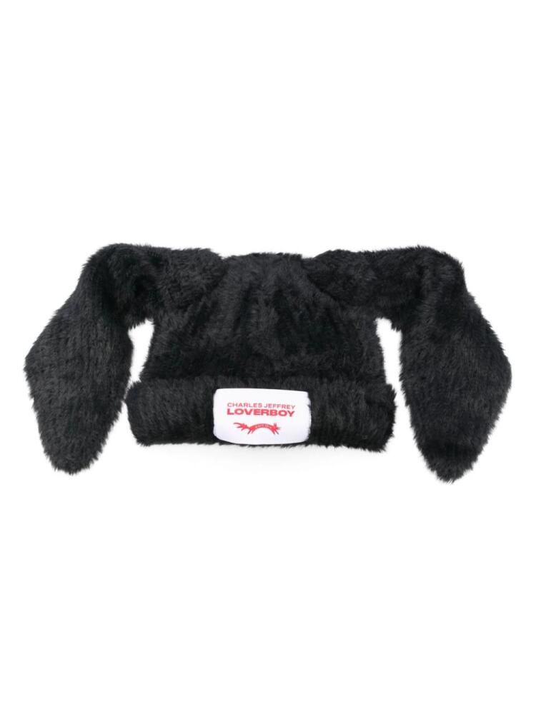 Charles Jeffrey Loverboy Fluffy Chunky Rabbit beanie - Black Cover