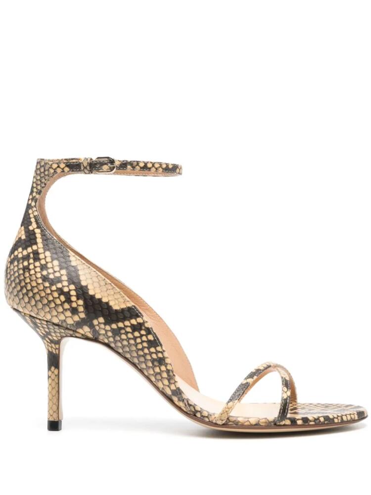 Francesco Russo 75mm snakeskin-effect leather sandals - Neutrals Cover