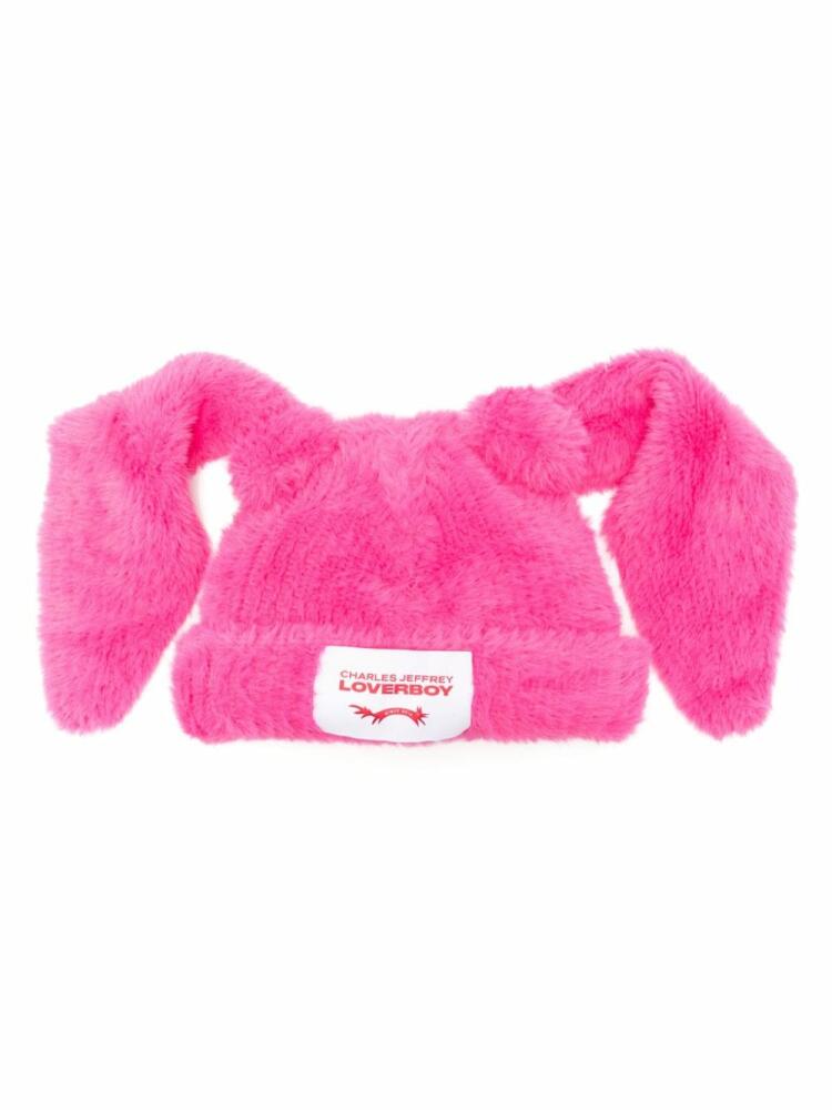 Charles Jeffrey Loverboy Fluffy Chunky Rabbit beanie - Pink Cover