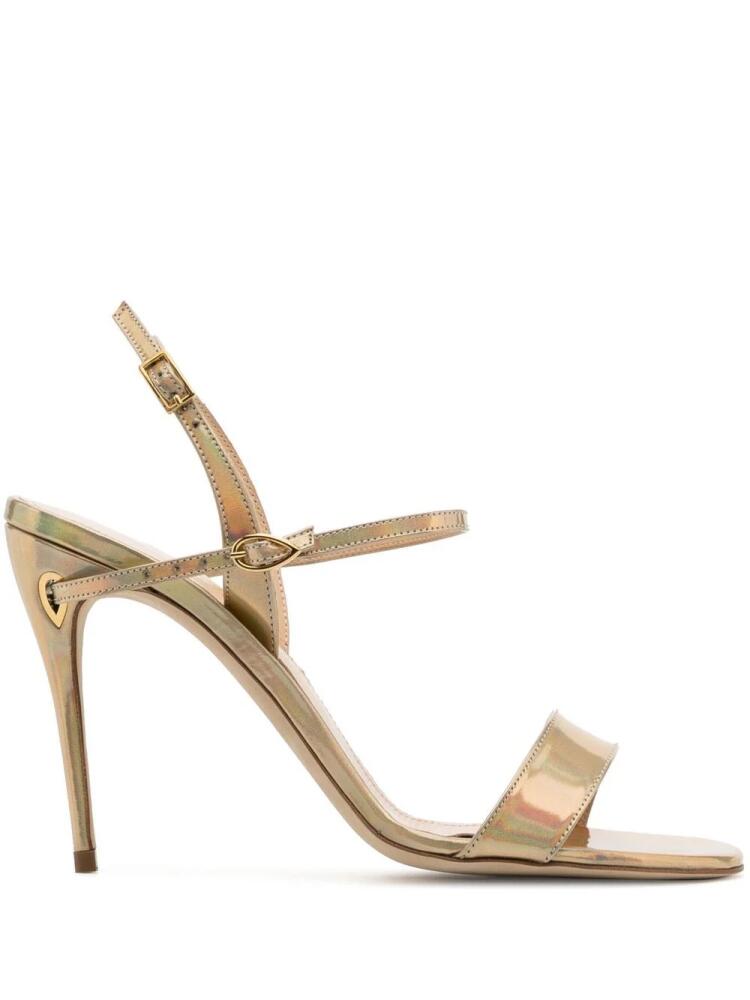 Jennifer Chamandi Tommaso 105mm leather sandals - Gold Cover