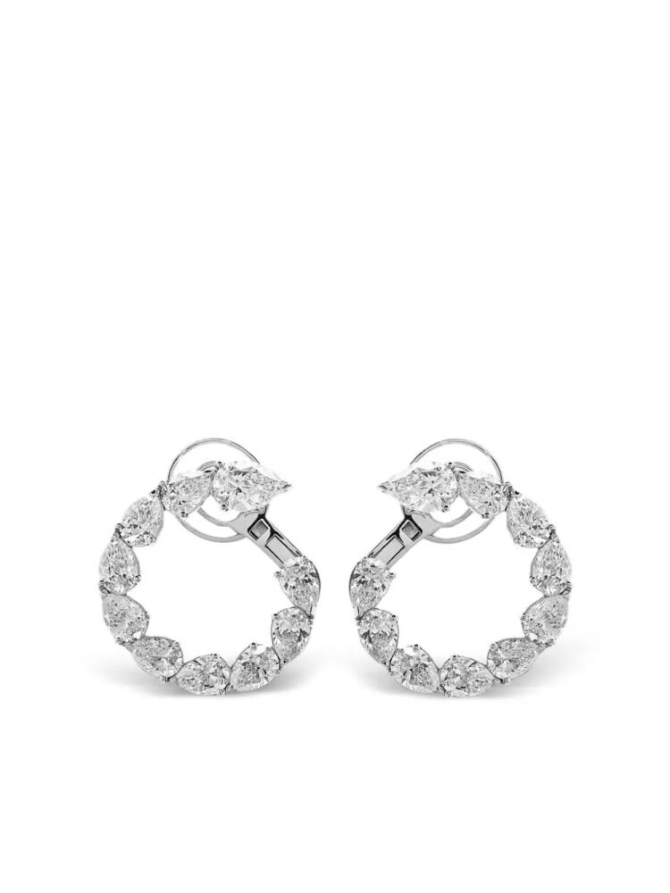 Jewels Aficionado 18kt white gold diamond hoop earrings - Silver Cover