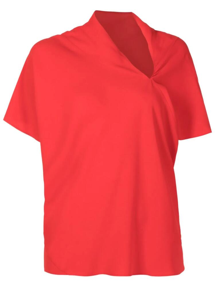 Uma | Raquel Davidowicz asymmetric draped-detail blouse - Red Cover