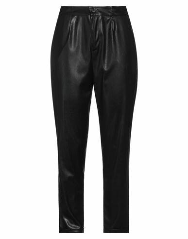 Biancoghiaccio Woman Pants Black Polyurethane, Polyester Cover