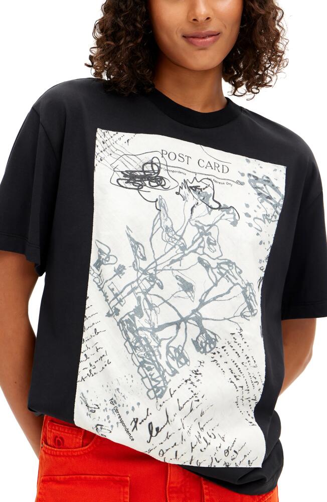 Desigual Post Card Graphic T-Shirt in Black Cover