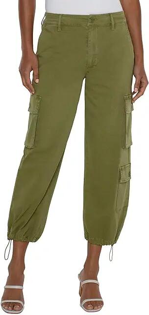 Liverpool Los Angeles Cargo Mid Rise Pant with Cinch Hem (Eucalyptus) Women's Dress Pants Cover