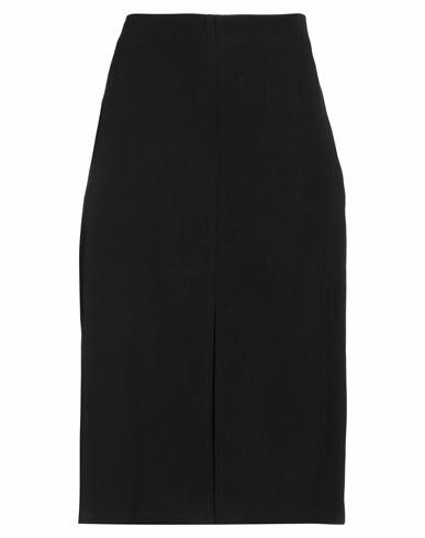 Jil Sander Woman Midi skirt Black Virgin Wool Cover