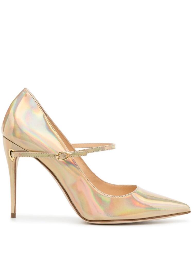 Jennifer Chamandi Lorenzo 105mm leather pumps - Gold Cover