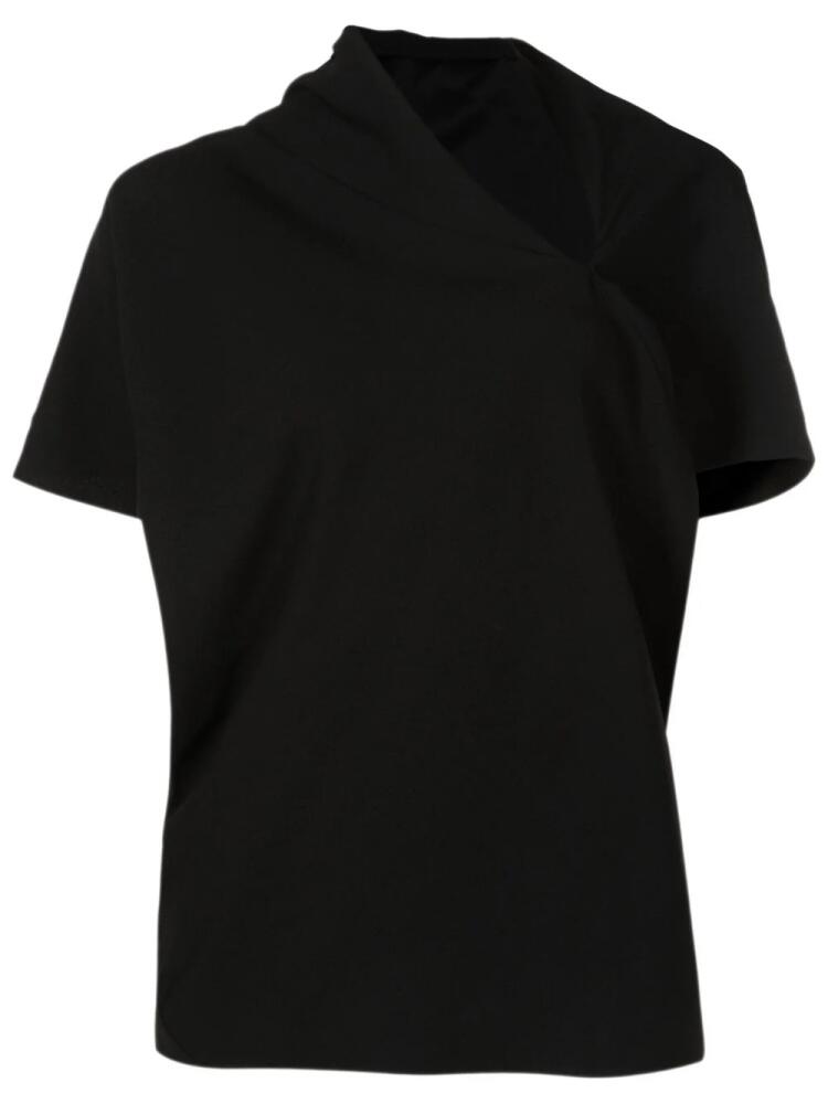 Uma | Raquel Davidowicz asymmetric-neck draped top - Black Cover