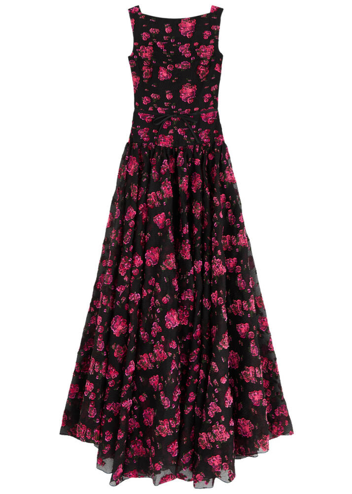 Erdem Floral-jacquard Cloqué Gown - Multi Floral Cover