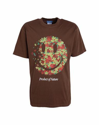 Market Smiley Product Of Nature T-shirt Man T-shirt Brown Cotton Cover