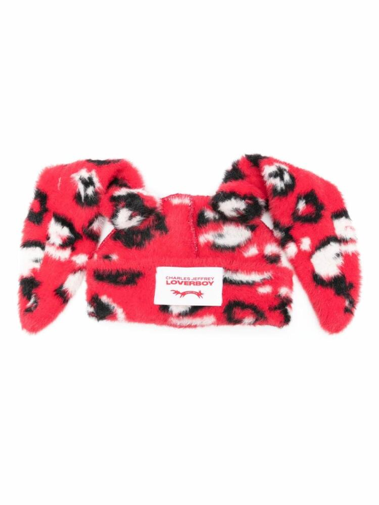 Charles Jeffrey Loverboy Fluffy Chunky Rabbit beanie - Red Cover