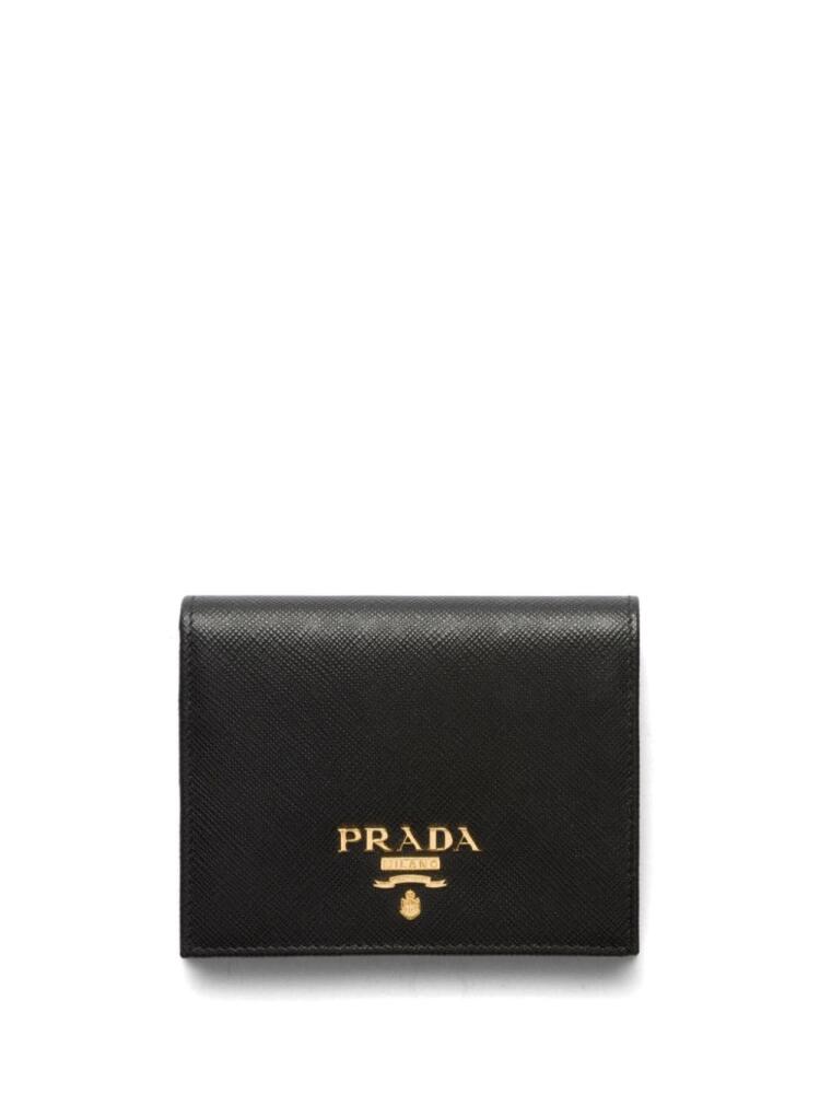 Prada logo-print Saffiano leather wallet - Black Cover