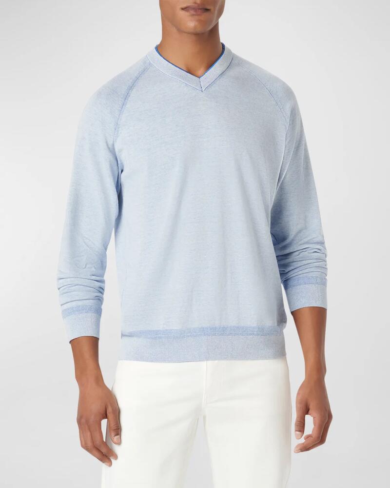 Bugatchi Men's Cotton-Silk V-Neck Sweater Cover