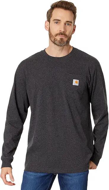 Carhartt Workwear Pocket L/S Tee (Carbon Heather) Men's Long Sleeve Pullover Cover