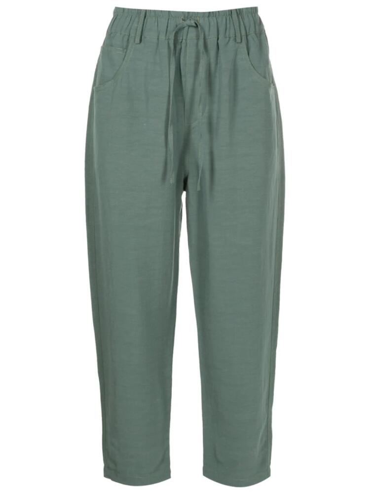 Uma | Raquel Davidowicz drawstring-waistband cropped trousers - Green Cover