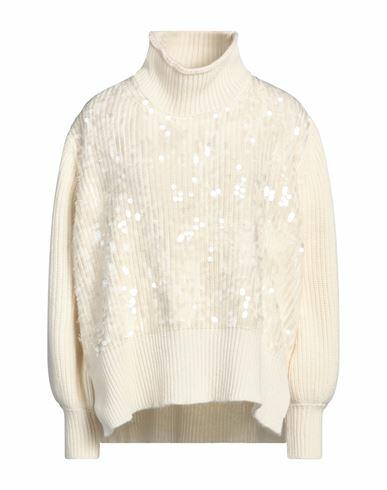 Ermanno Firenze Woman Turtleneck Off white Wool, Nylon, Polyester Cover