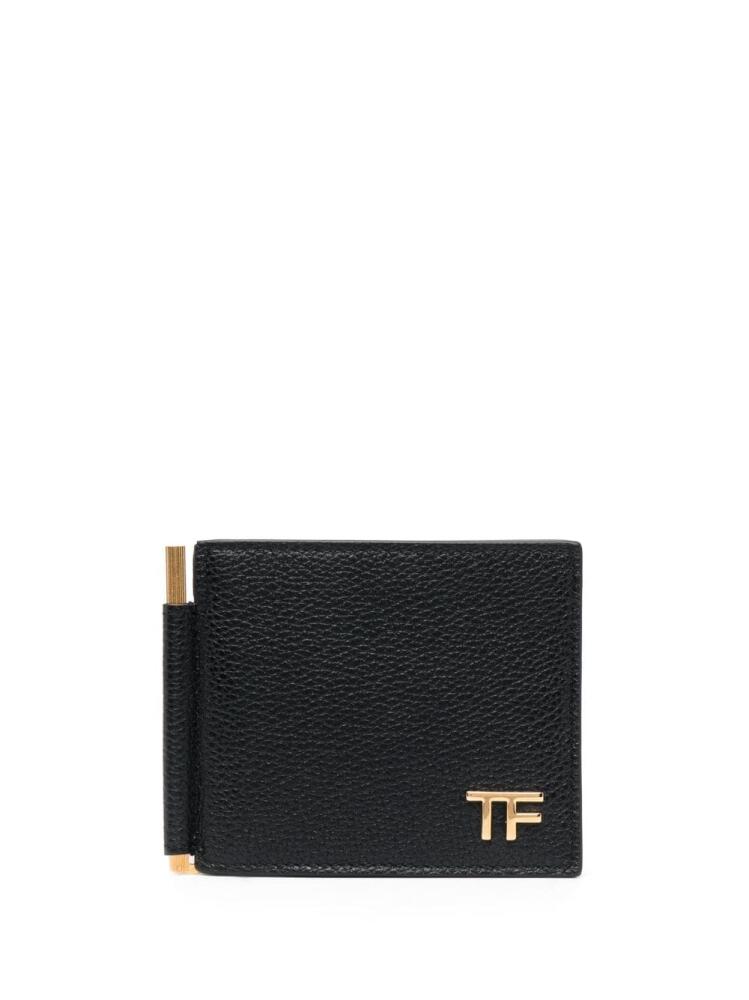 TOM FORD money clip leather wallet - Black Cover