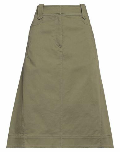 Alberta Ferretti Woman Mini skirt Military green Cotton, Elastane Cover