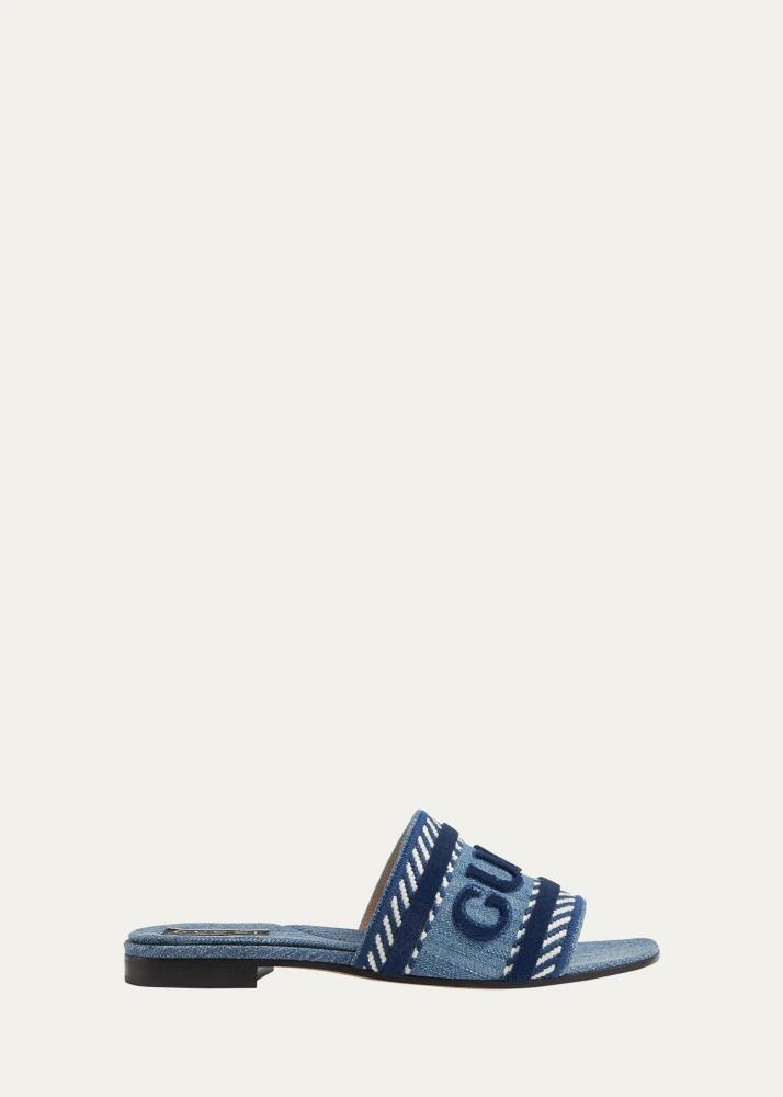 Gucci Jane Logo Denim Slide Sandals Cover