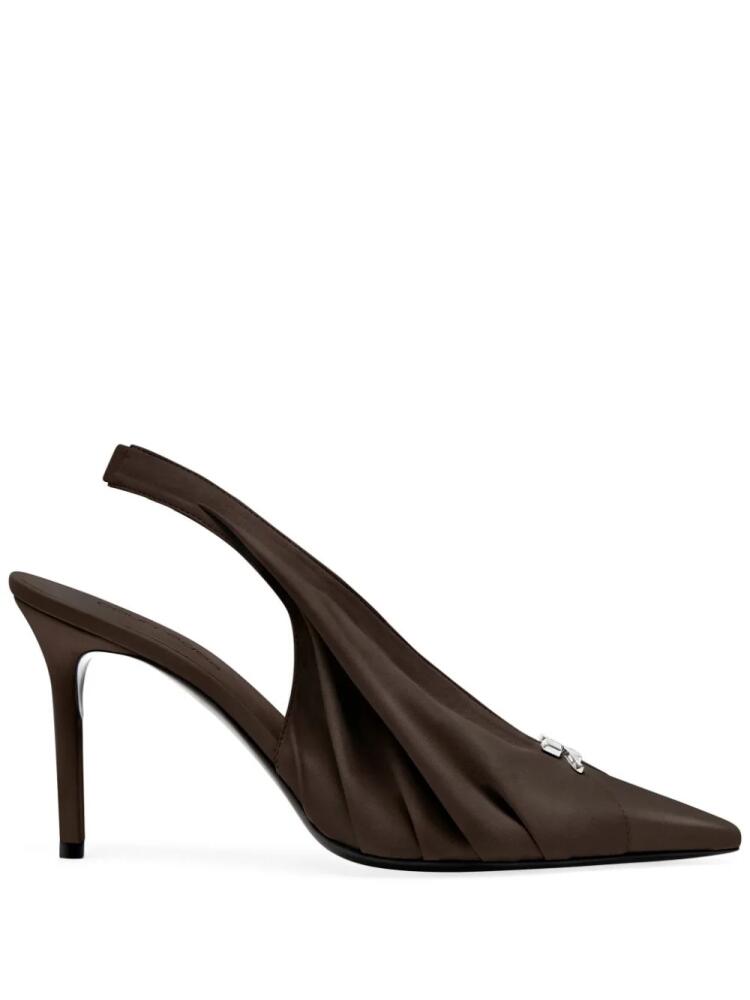 Courrèges draped faux leather slingbacks - Brown Cover