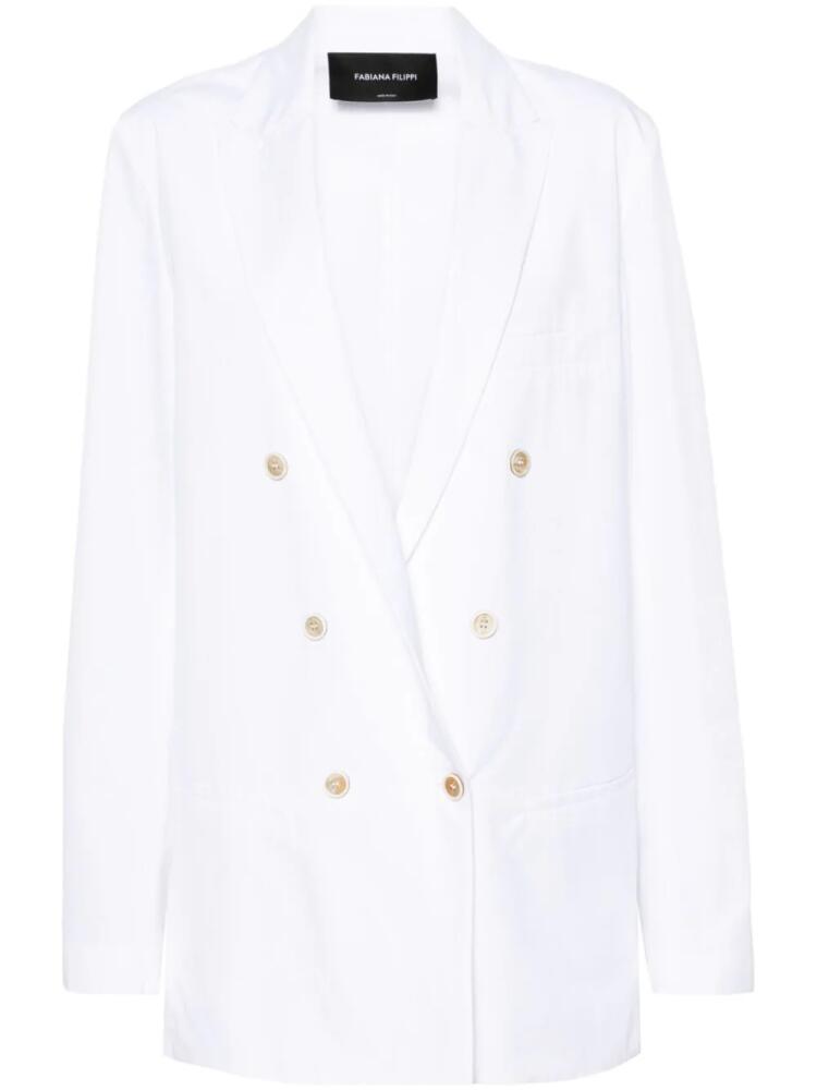 Fabiana Filippi double-breasted cotton blazer - White Cover