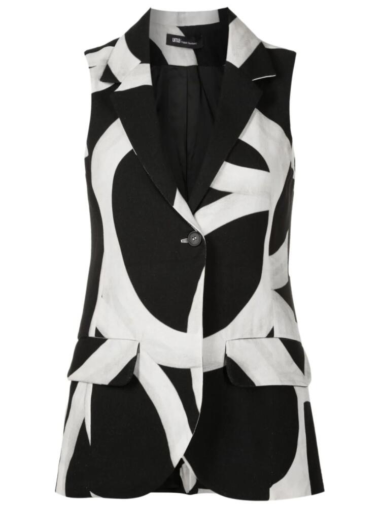 Uma | Raquel Davidowicz geometric-print sleeveless blazer - White Cover