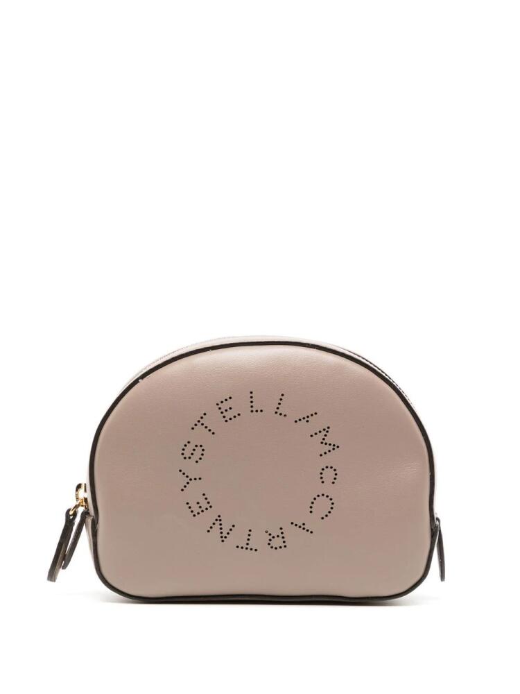 Stella McCartney cut out-logo zip-up makeup bag - Pink Cover