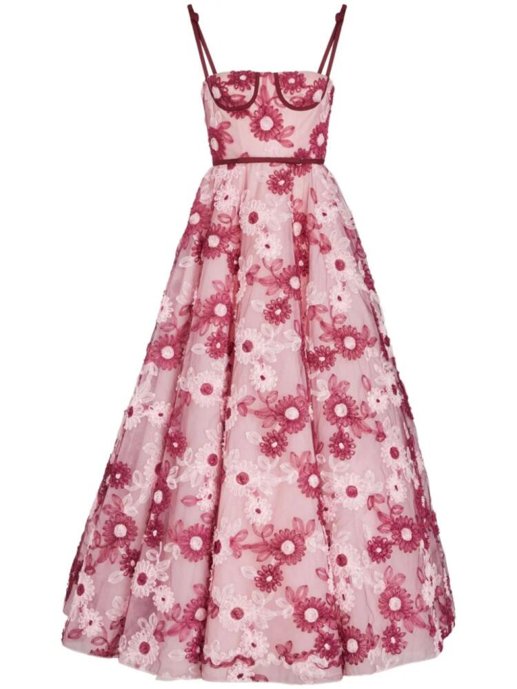 Giambattista Valli Ribbon Bouquet-print maxi dress - Pink Cover