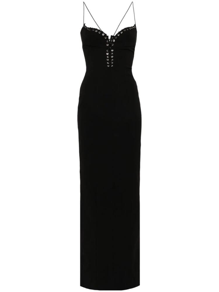 Ludovic de Saint Sernin Cleavage crepe maxi dress - Black Cover