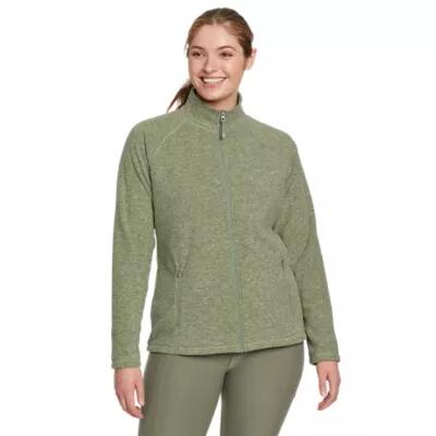 Eddie Bauer Women's Quest Fleece Raglan-Sleeve Full-Zip Jacket - Solid Cover