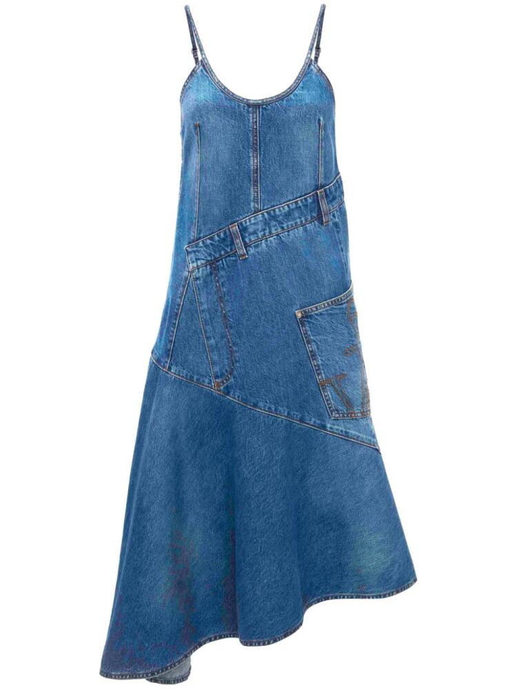 JW Anderson asymmetric cotton denim dress - Blue Cover