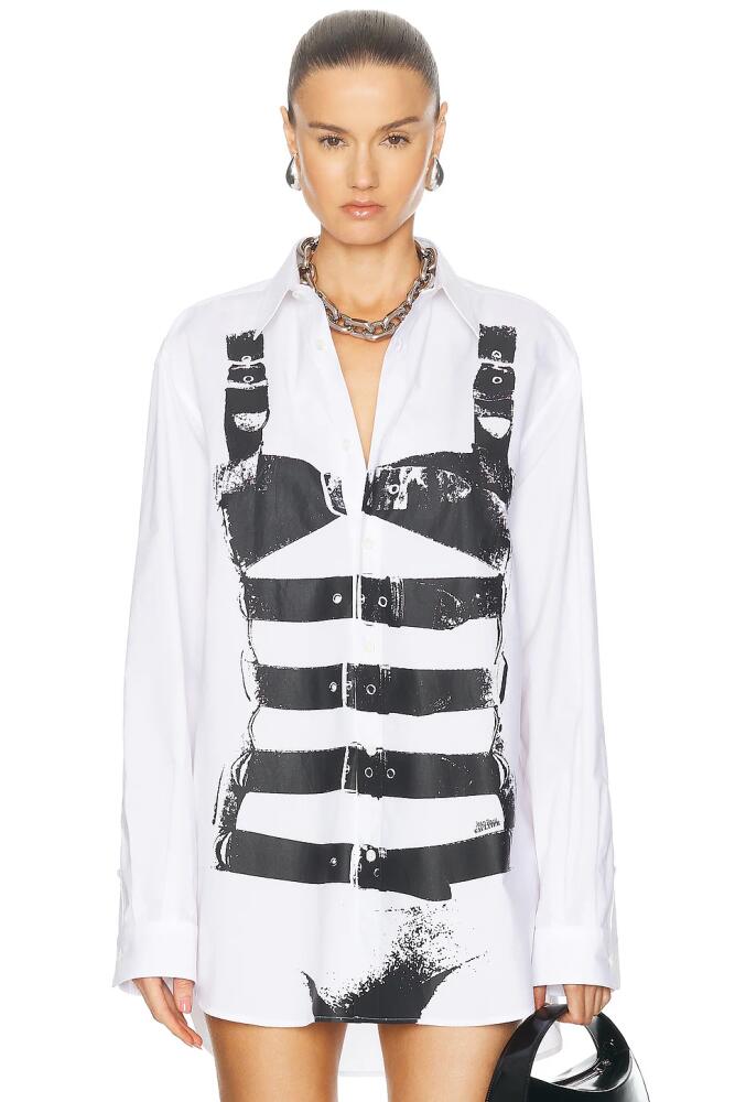 Jean Paul Gaultier Buckle Body Poplin Shirt in White Cover