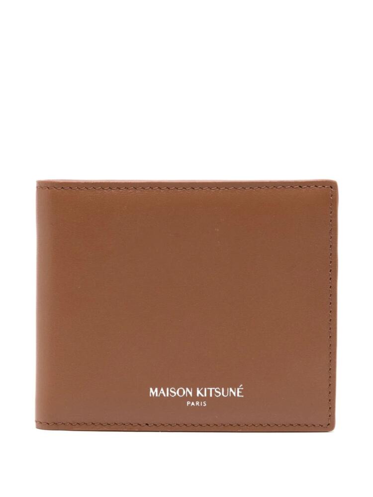 Maison Kitsuné logo-print bi-fold wallet - Brown Cover